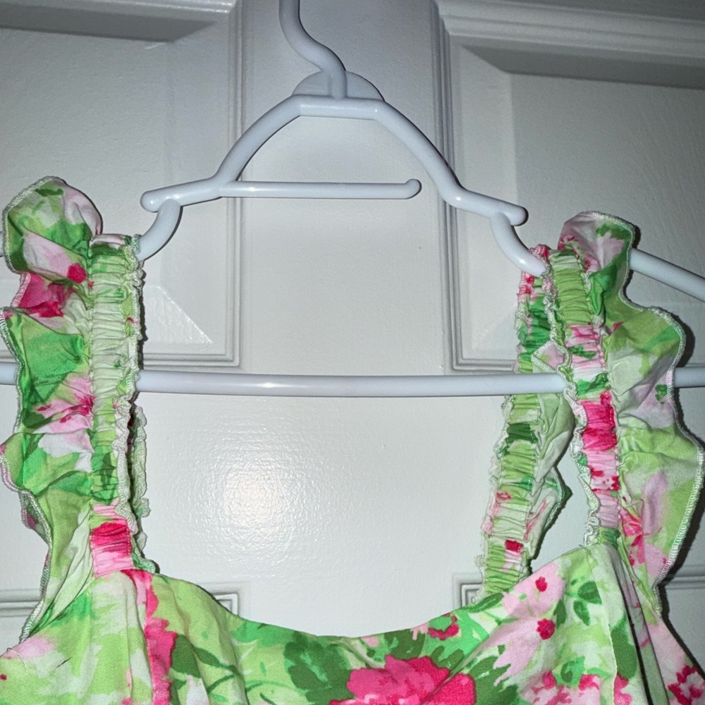 Like New Torrid Size 1 Floral Spring Midi Sundress Garden Pink Green - Picture 6 of 13